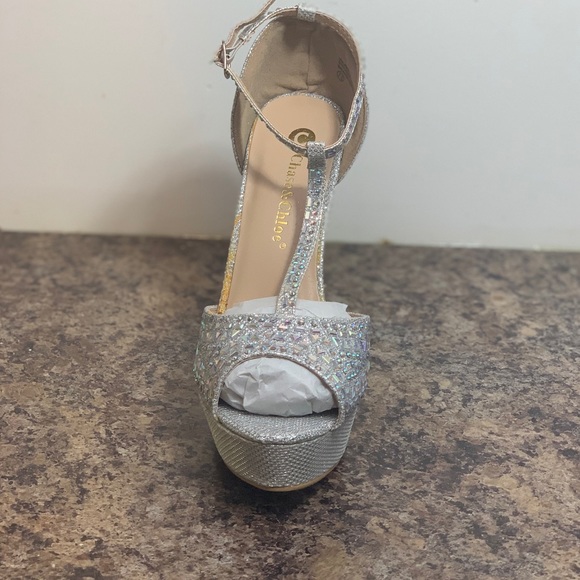 Silver Jeweled High Heels - Picture 4 of 5